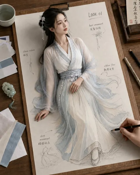 Paper comes true ancient style fashion design manuscript awakening