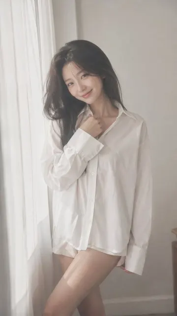 Korean idol window portrait soft mist photography