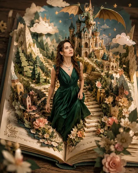 Fairytale popup book fantasy protagonist photo