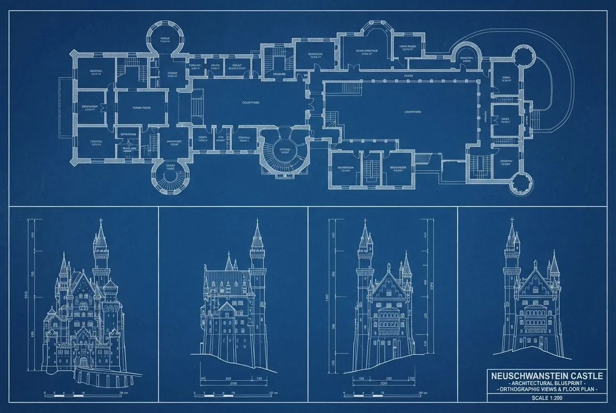 Architectural blueprint floor plan design — After