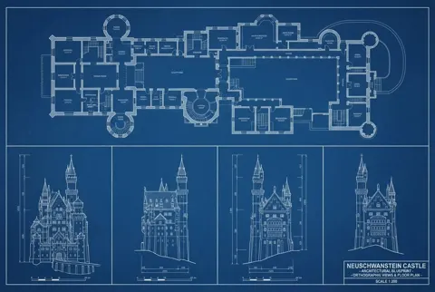 Architectural blueprint floor plan design
