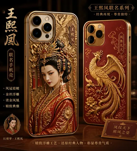 Wang xifeng gold relief case