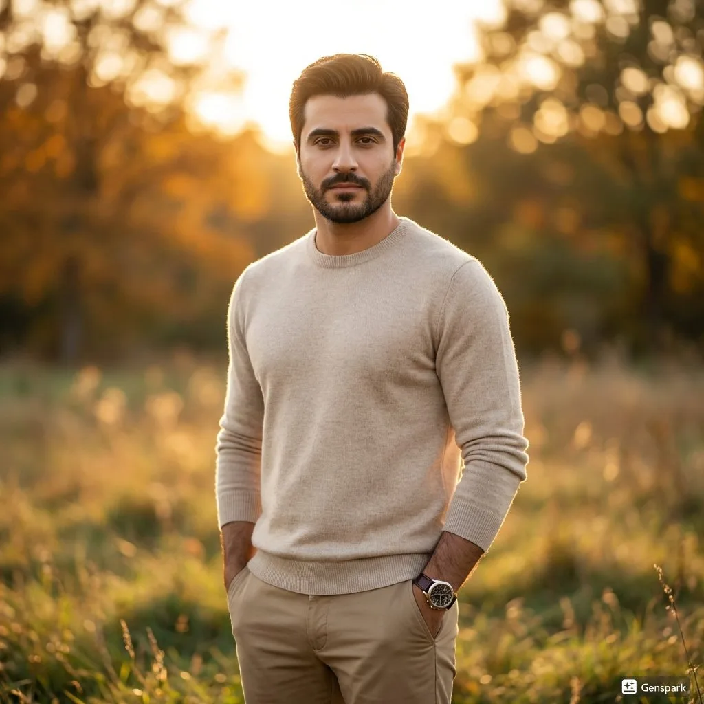 Golden hour south asian man — Sonra