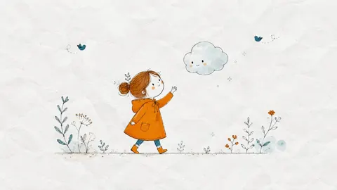Children picture book style healing girl illustration