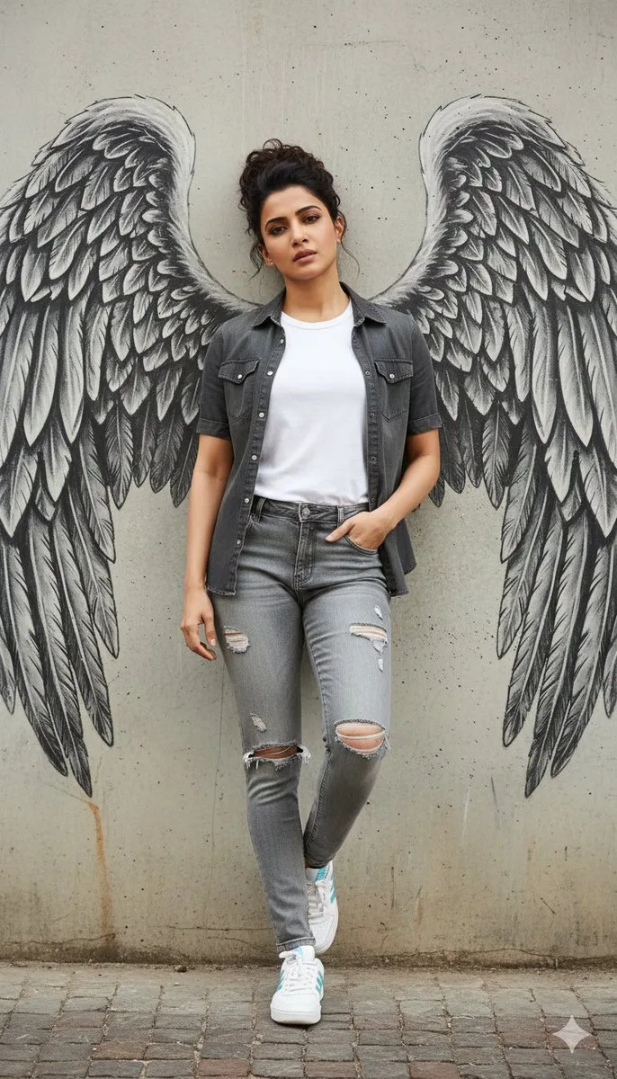Urban angel wings hyper realistic — Sonra