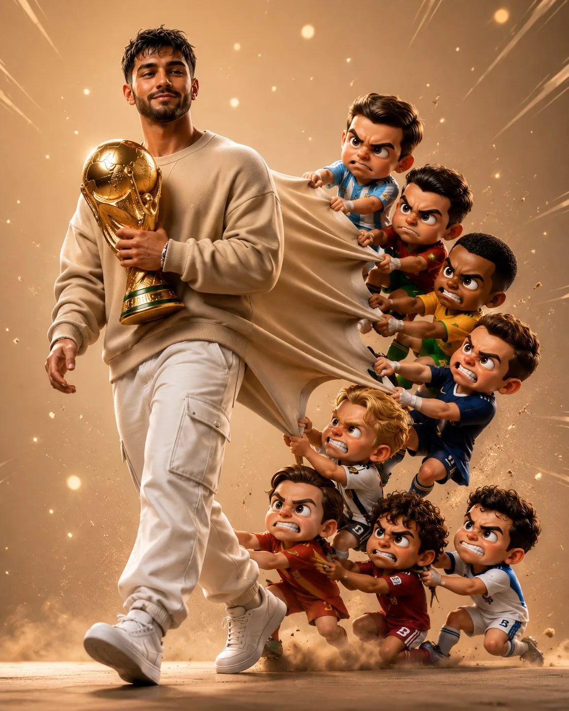 Cinematic 3d football legend chibi style — Sonra
