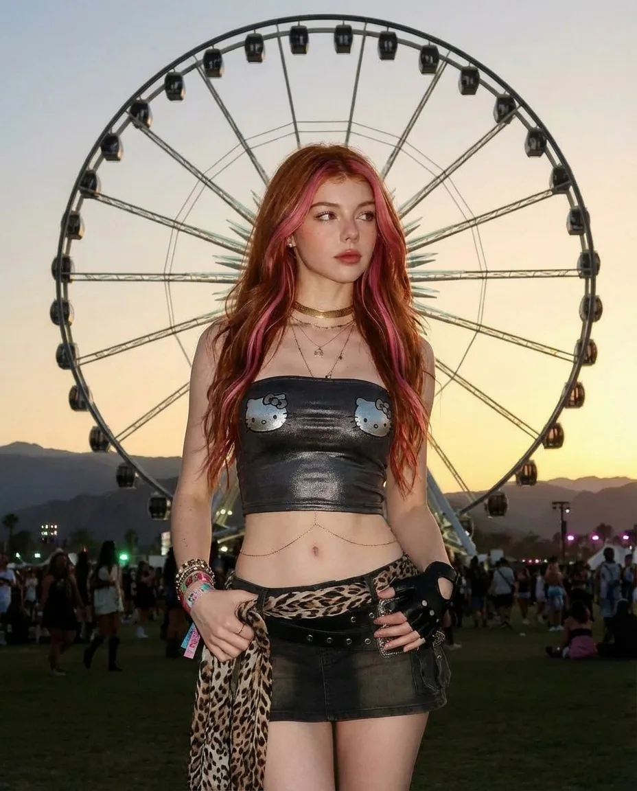 Ferris wheel sunset redhead fashion — Sonra