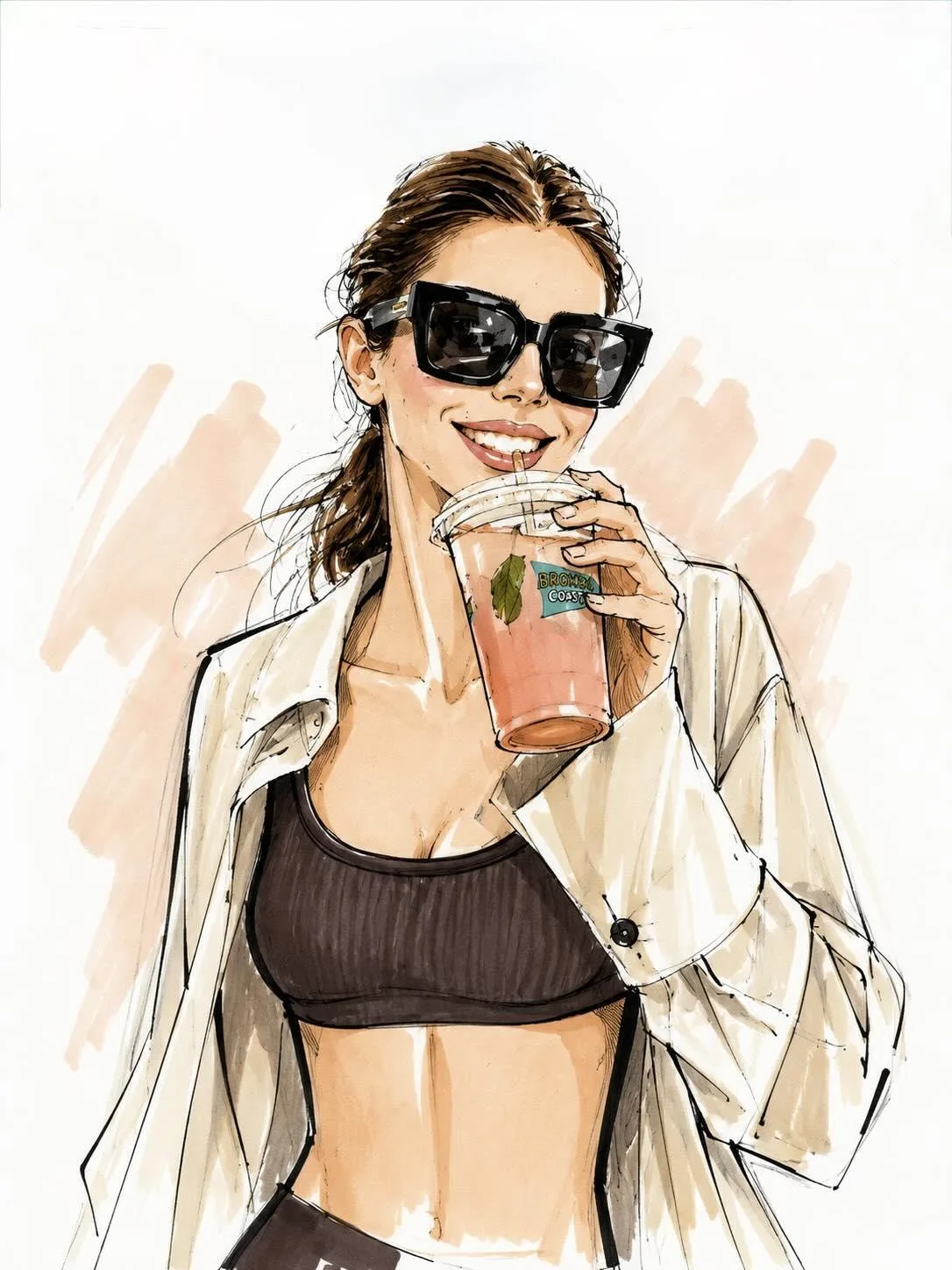 Vogue style minimalist fashion illustration — After