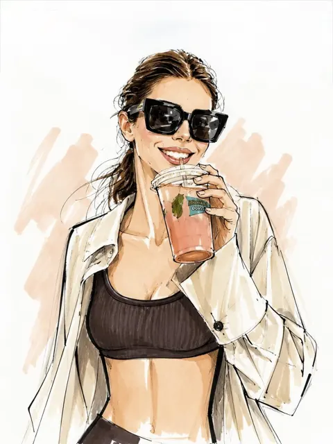 Vogue style minimalist fashion illustration