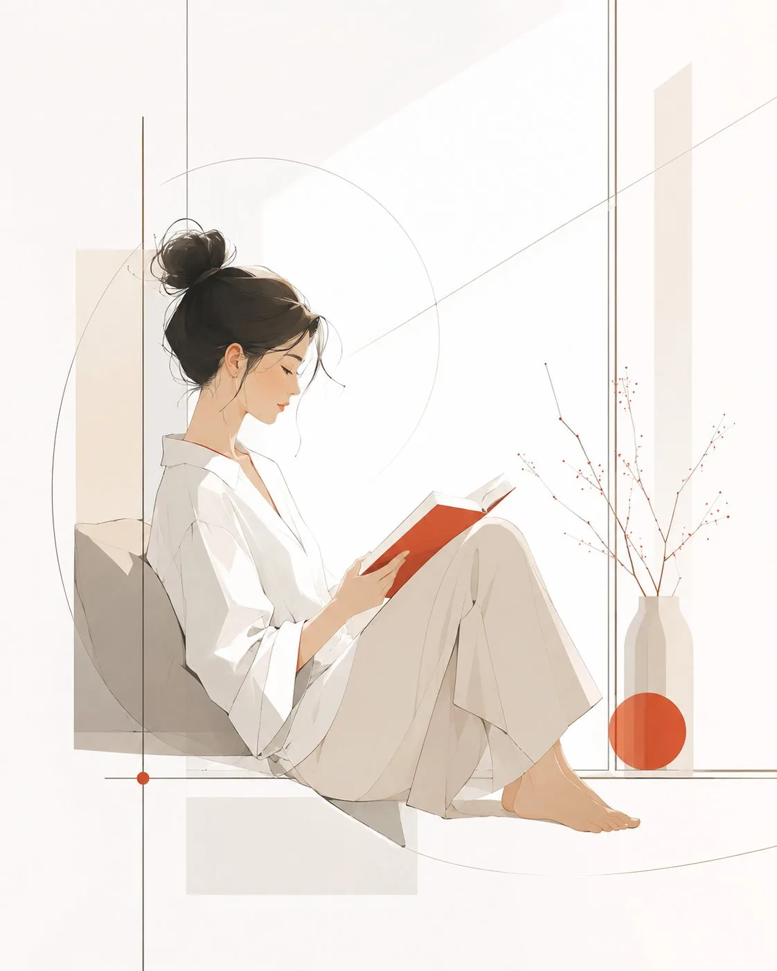 Modern minimalist magazine illustration negative space prompt — After