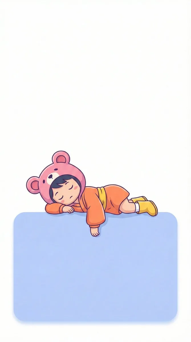 Minimalist lemon green sleepy pose — Sonra