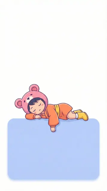 Minimalist lemon green sleepy pose