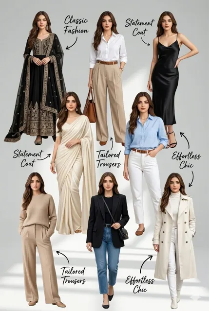 Classic fashion style editorial collage