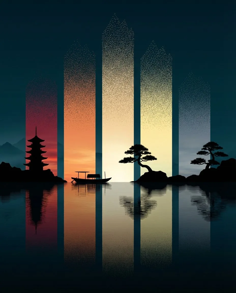Time slice eastern zen reflection — After