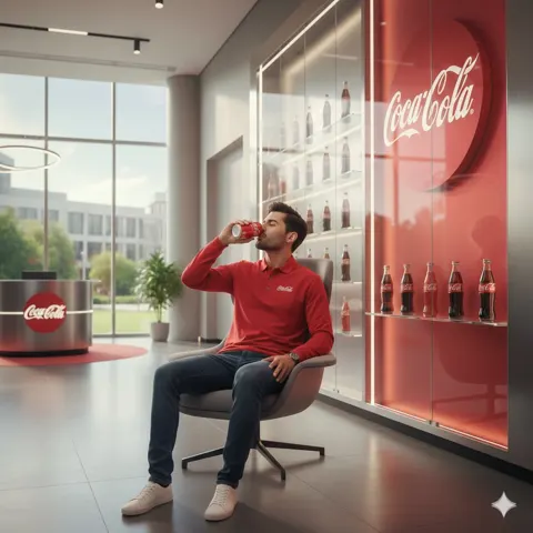 Energetic lobby cola sip