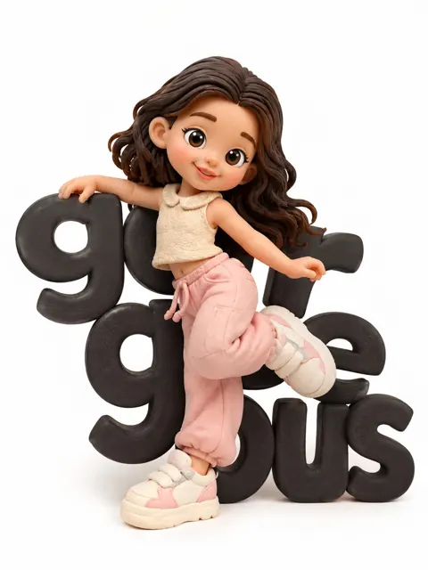 Cute handmade clay character 3d animation style