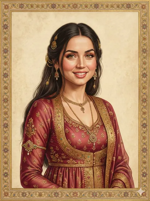 Mughal royal miniature portrait