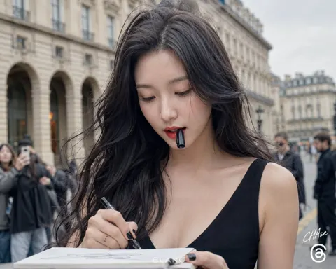 Paris street cool signing photo style