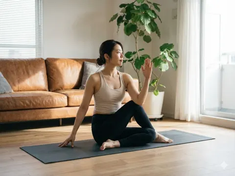 Japanese yoga girl 25 grid