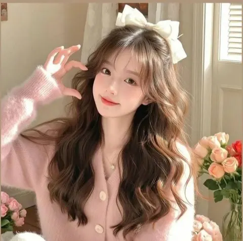 Premium lifestyle portrait woman pink cardigan