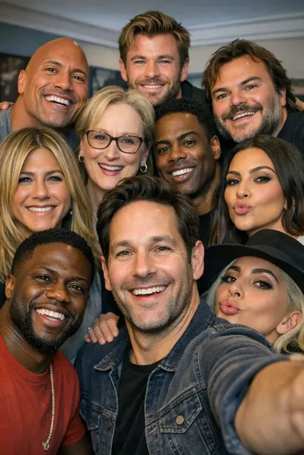 Paul rudd realistic selfie portrait