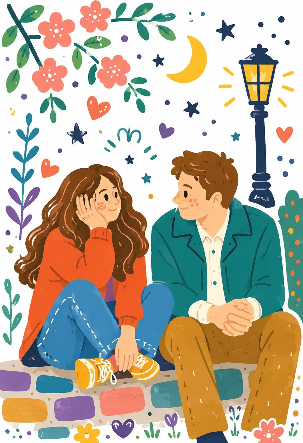 Decorative folk flat illustration doodle style — Sonra