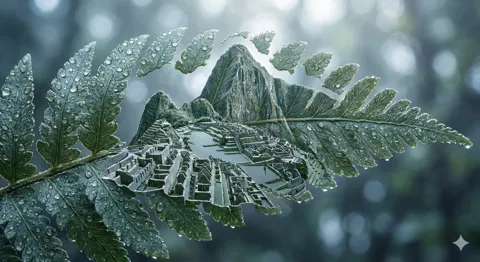 Sunlit leaf city cutout