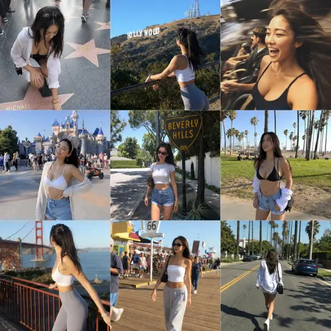 California landmarks instagram grid model prompt