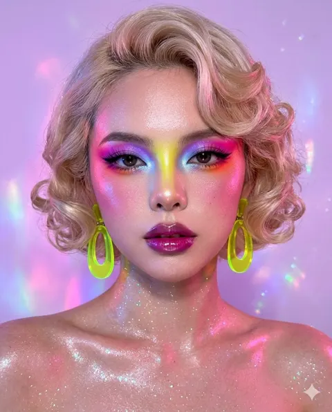 Iphone 17 pro hyper realistic rainbow beauty portrait