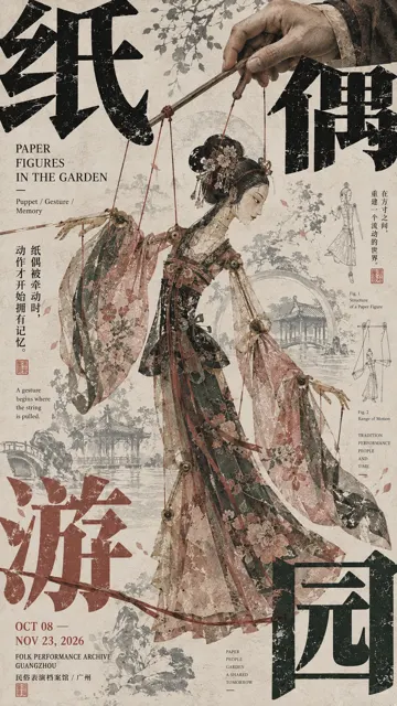 East asian exhibition poster layout design
