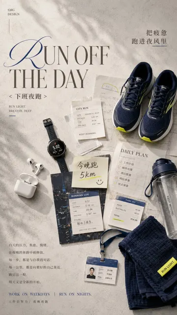 After work lifestyle flat lay poster prompt