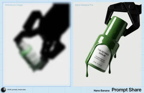 Thick green retinol serum