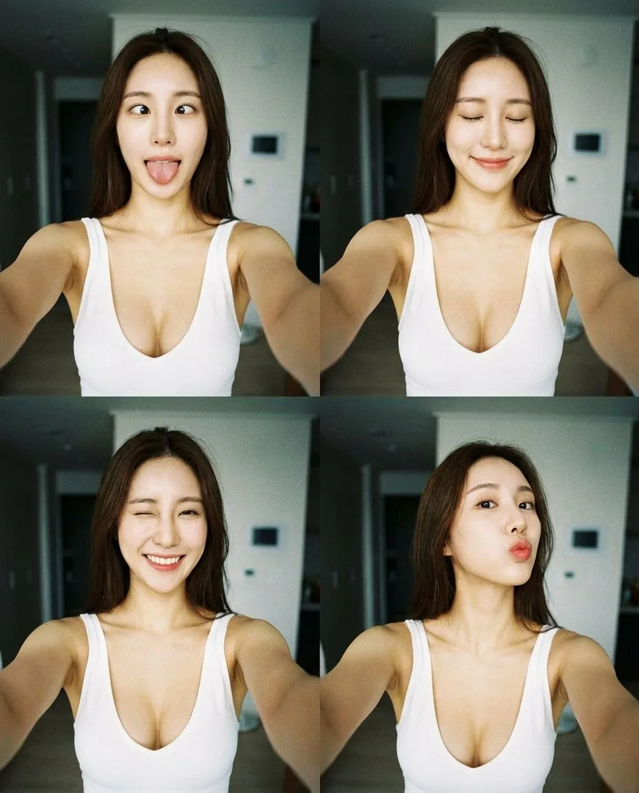 Playful japanese selfie collage — Sonra