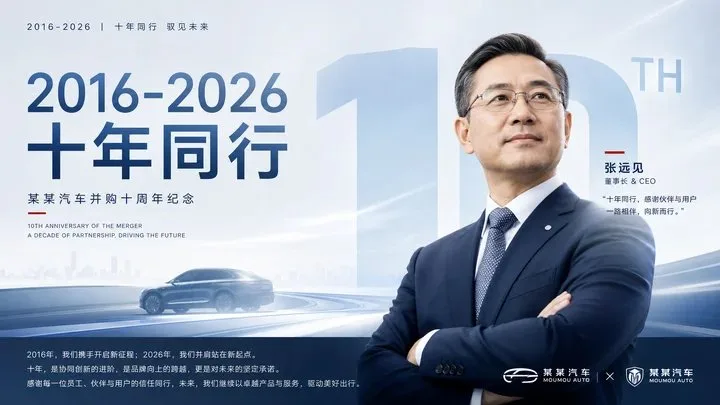 Automotive brand merger 10th anniversary poster — After