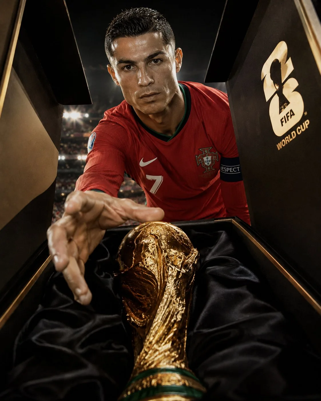 Player fifa world cup 2026 trophy unboxing photography — After