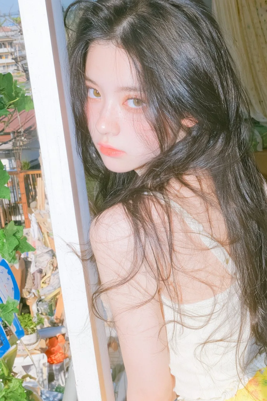 Film like daily life female environmental portrait — After
