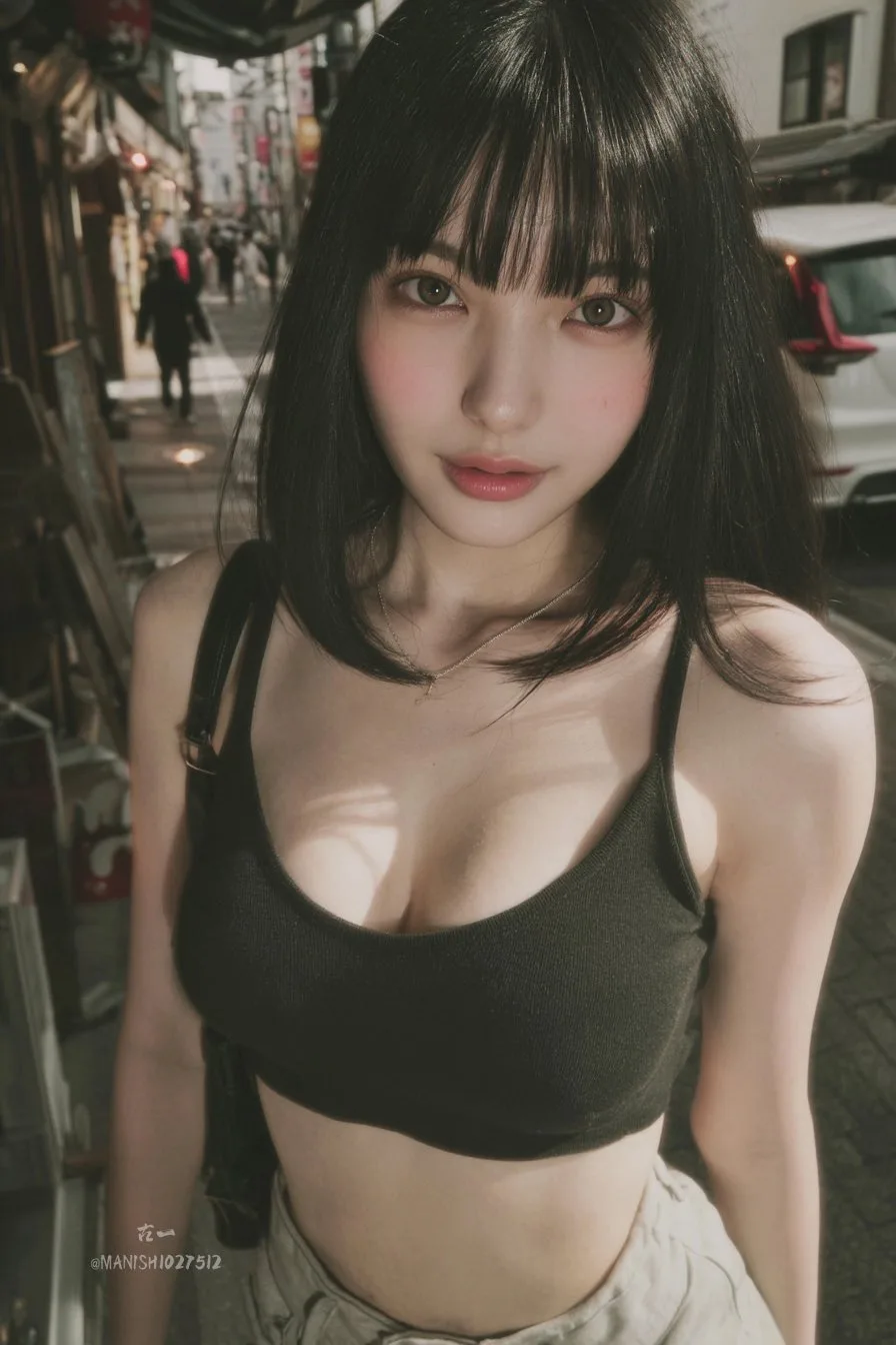 一张抓拍的年轻女子照片 — After