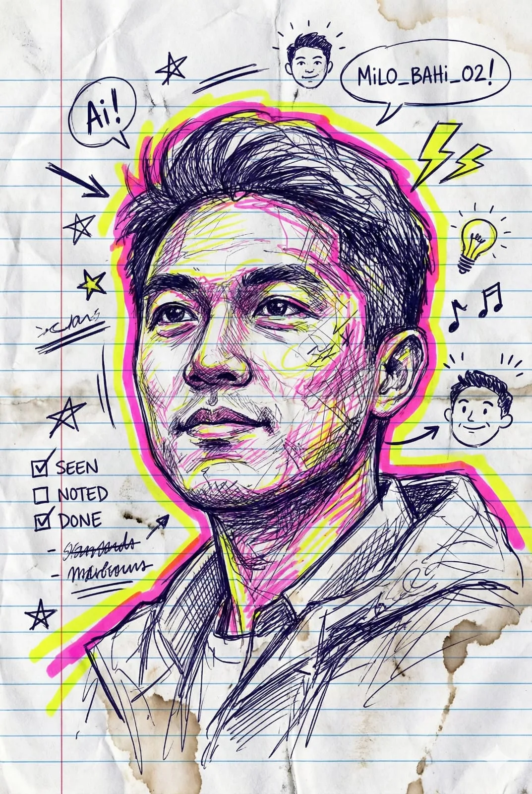 Notebook electric self portrait — After
