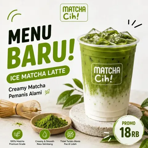 Matcha cih ice latte premium ad prompt
