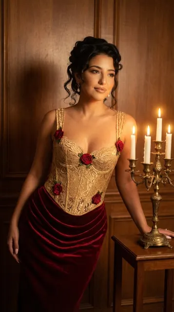 Candlelight vintage velvet gold