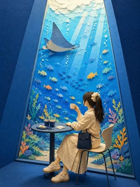 Paper craft style recreation