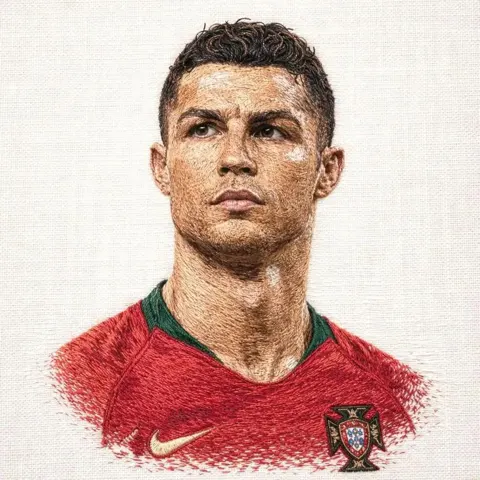 Red jersey footballer sketch