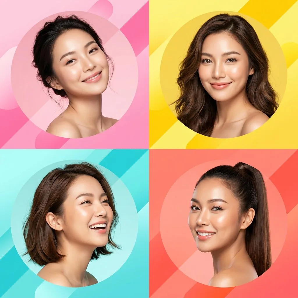 Modern skincare ad collage — After