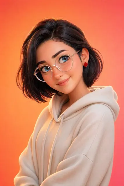 Pixar style 3d portrait
