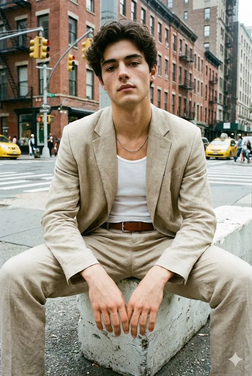 Nyc street retro film cool businessman — After