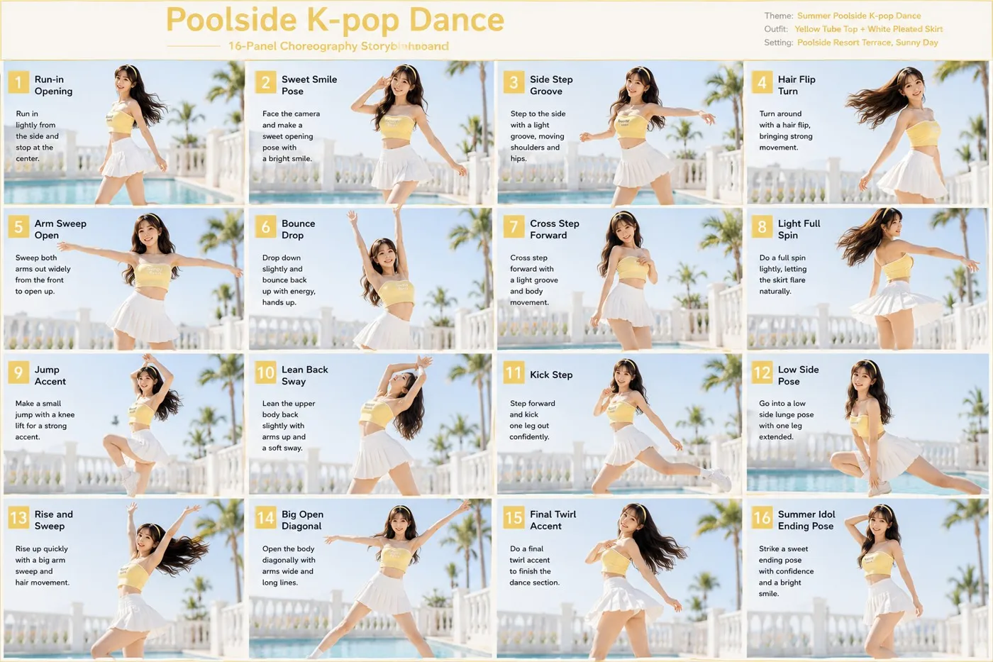 Poolside kpop dance young adult dancer — After