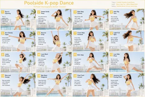 Poolside kpop dance young adult dancer