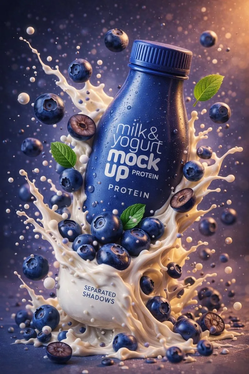 8k berry cream splash commercial photo — Sonra