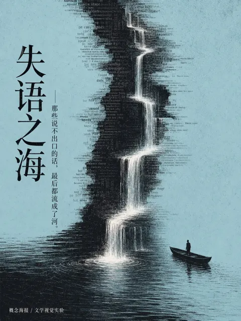 Chinese conceptual literary poster textual landscape