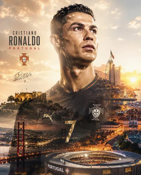 Cinematic national hero football player poster